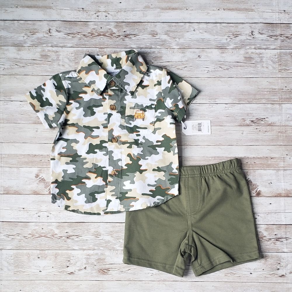 Camouflage Print Short Set